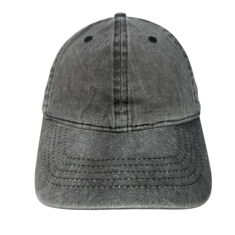 Unbranded Strapback Hat Gray Black Soot One Size Adjustable Blank